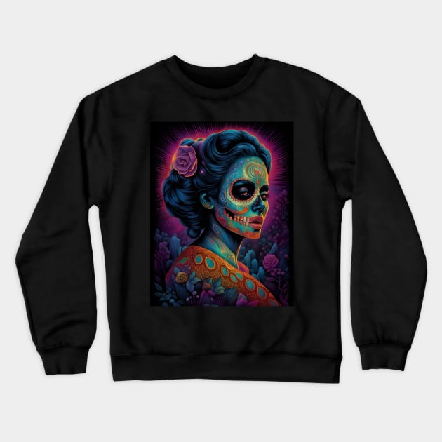 Catrina  - Dia De Los Muertos Crewneck Sweatshirt by Absinthe Society 